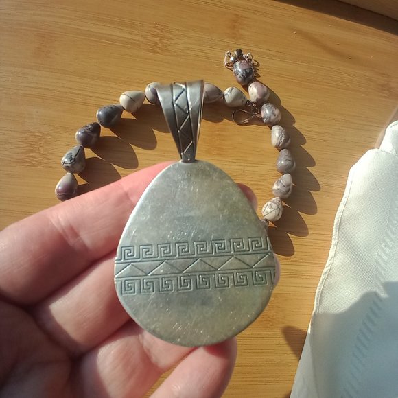 Jay King DTR mine finds Jasper necklace large pendant 925 Stunning - Picture 9 of 16